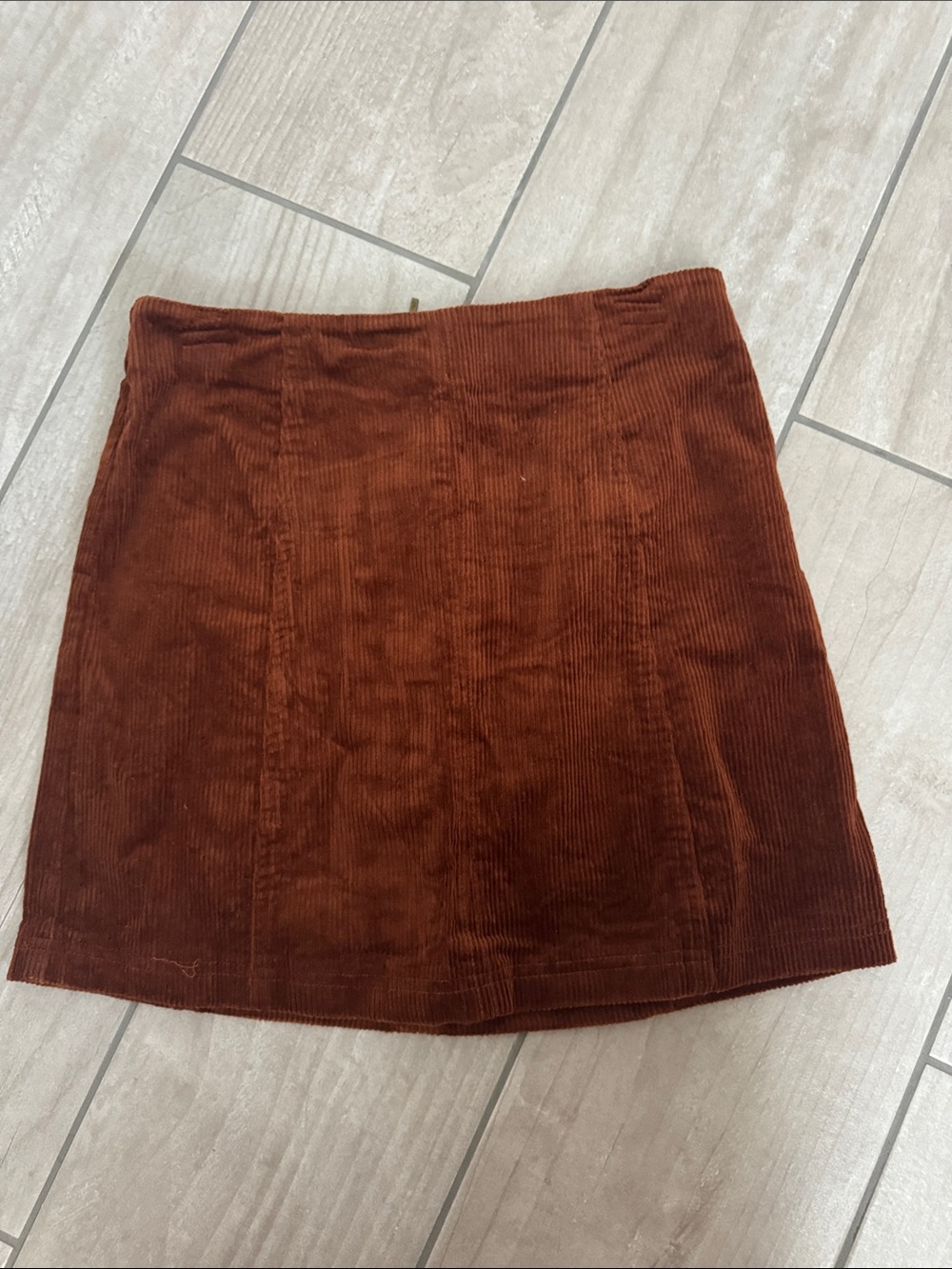 Size small Women's Corduroy Mini Skirt in Rust